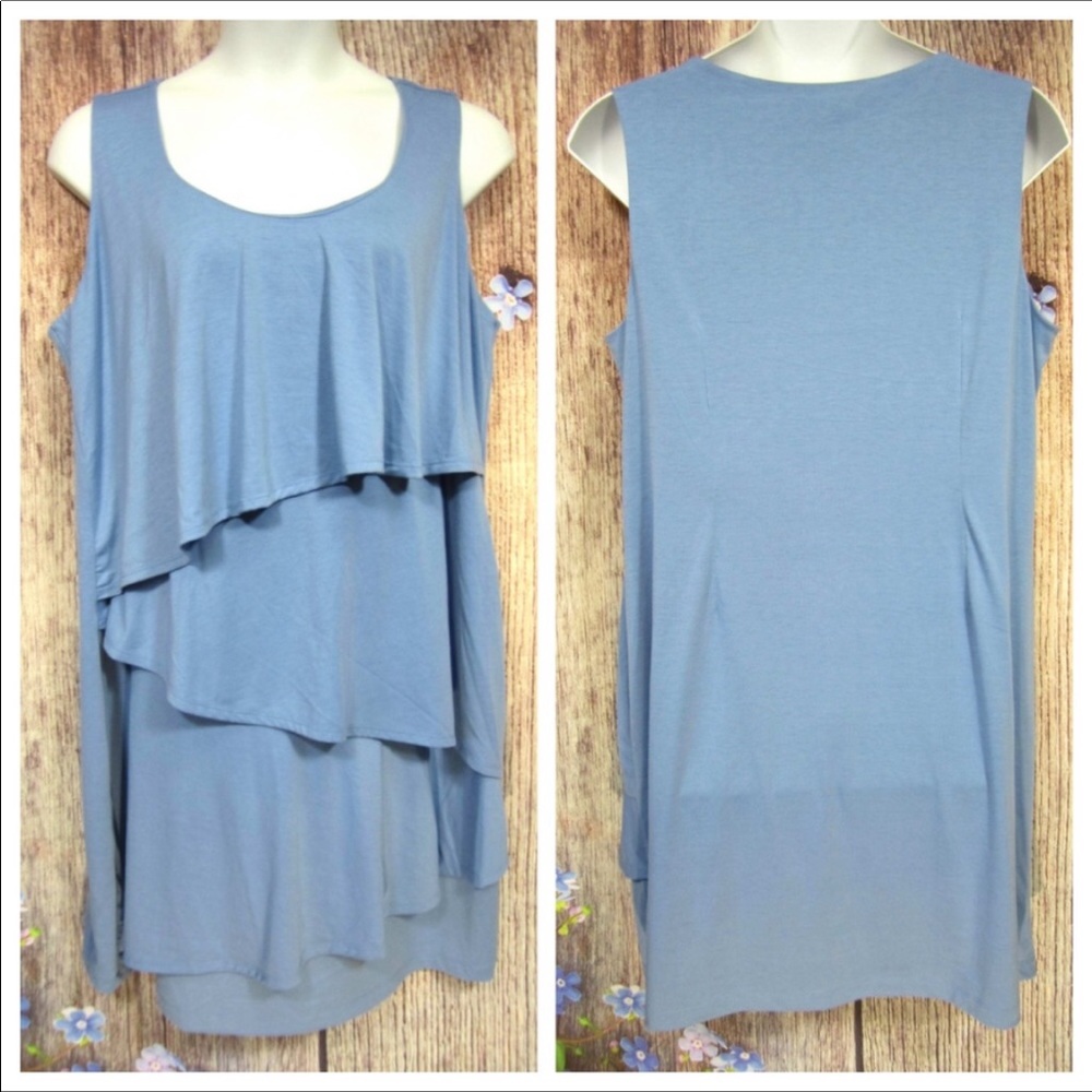 Cato Blue Layered Ruffle Dress